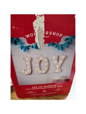 LED Joy Marquee With Frosted Warm Light LED Bulbs VTG Target,Tested And Works...